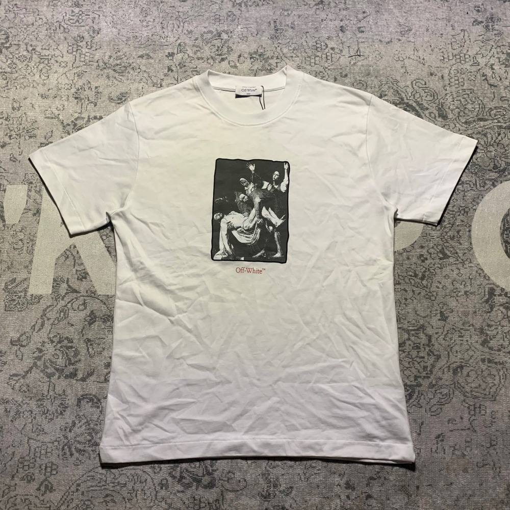 Off-White Caravaggio Graphic T-Shirt Mens Size M White Excellent Virgil Abloh